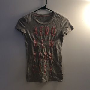 A gray top from Aeropostale with pink lettering.